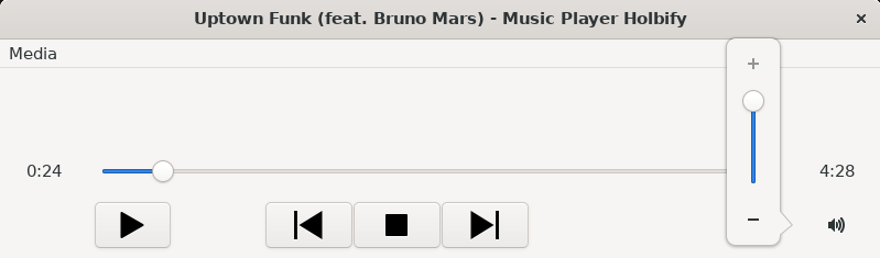 Screenshot of the main window playing a song